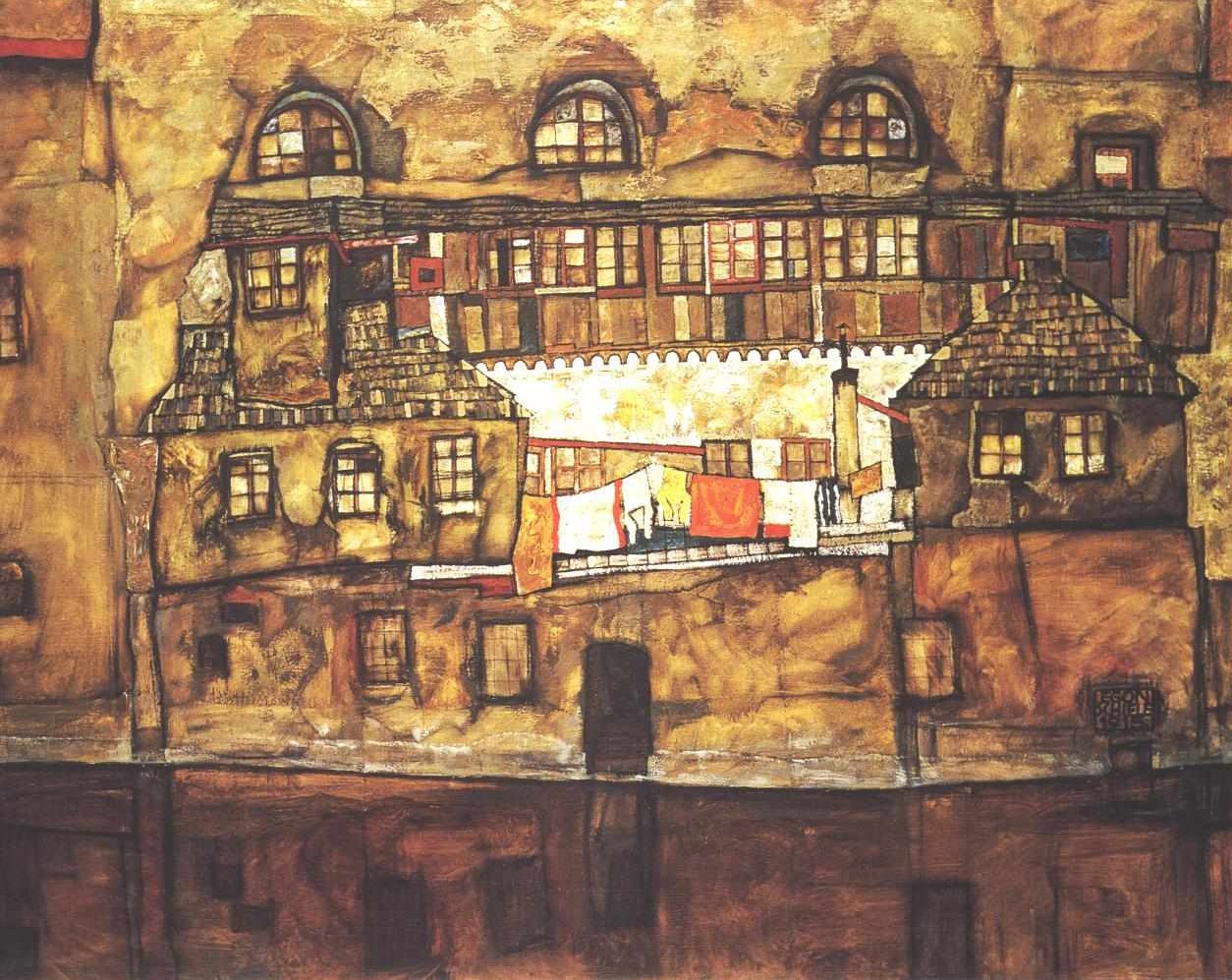 在河上的房子 作者 埃贡·席勒（Egon Schiele）