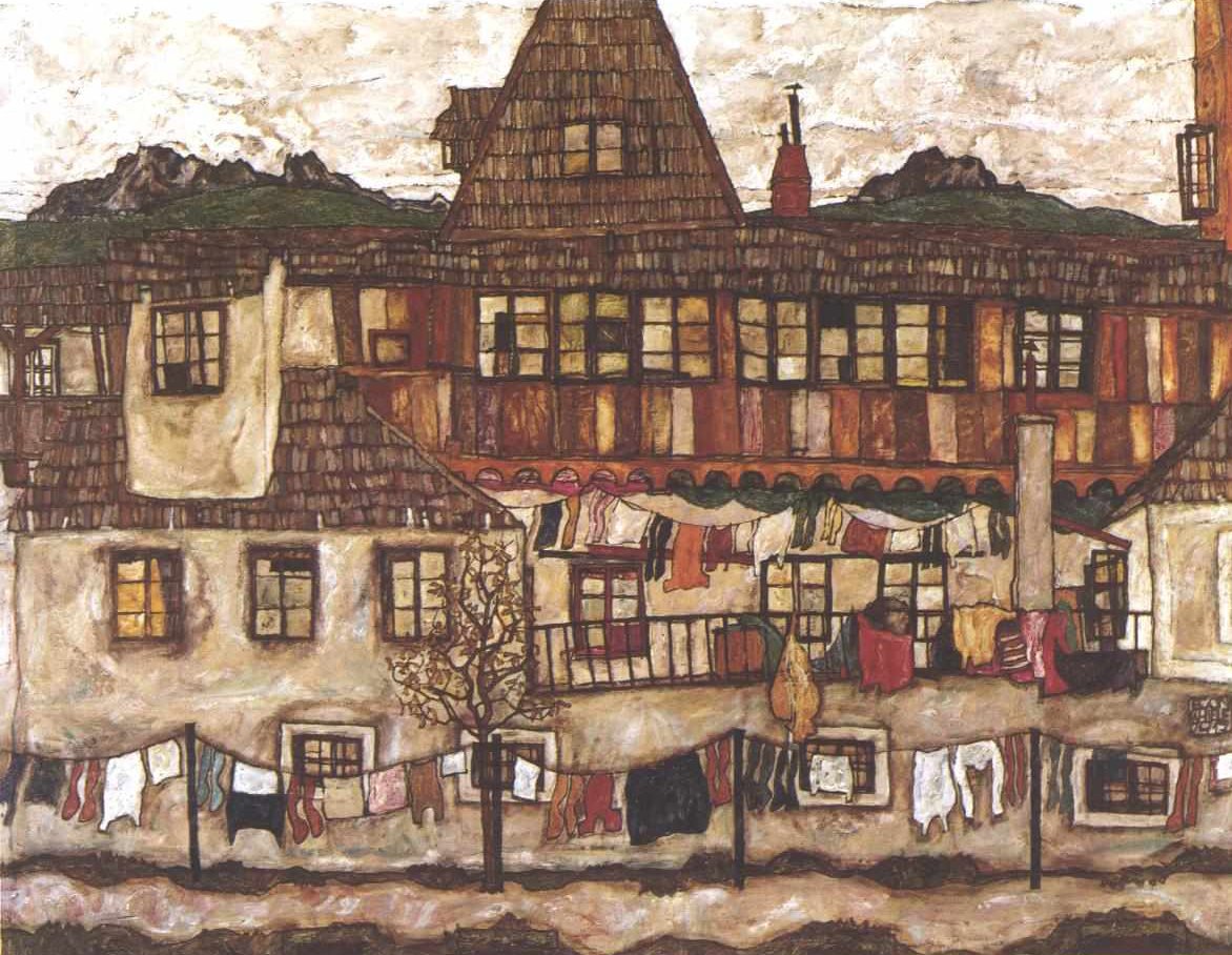 有干燥洗衣店的房子 作者 埃贡·席勒（Egon Schiele）