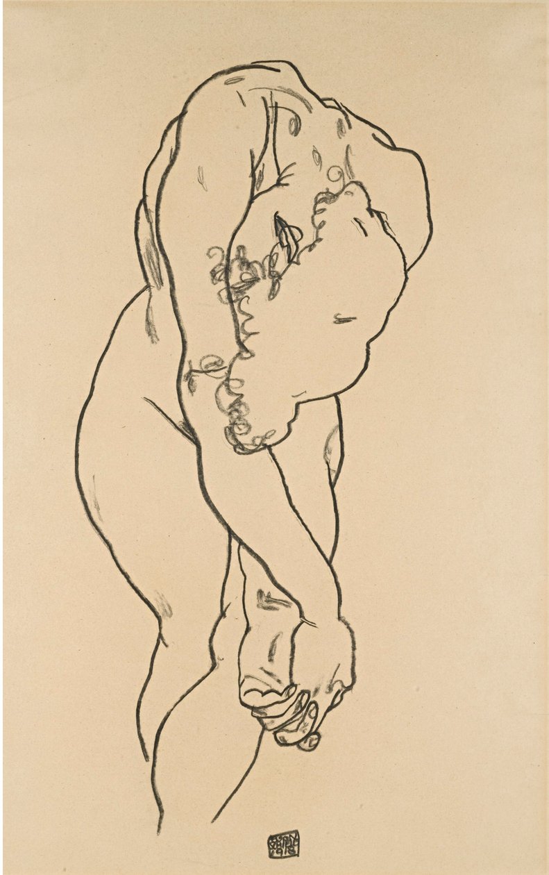 畏缩的行为与弓头 作者 埃贡·席勒（Egon Schiele）