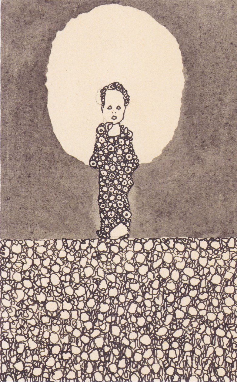 有雨云的孩子在花草甸 作者 埃贡·席勒（Egon Schiele）