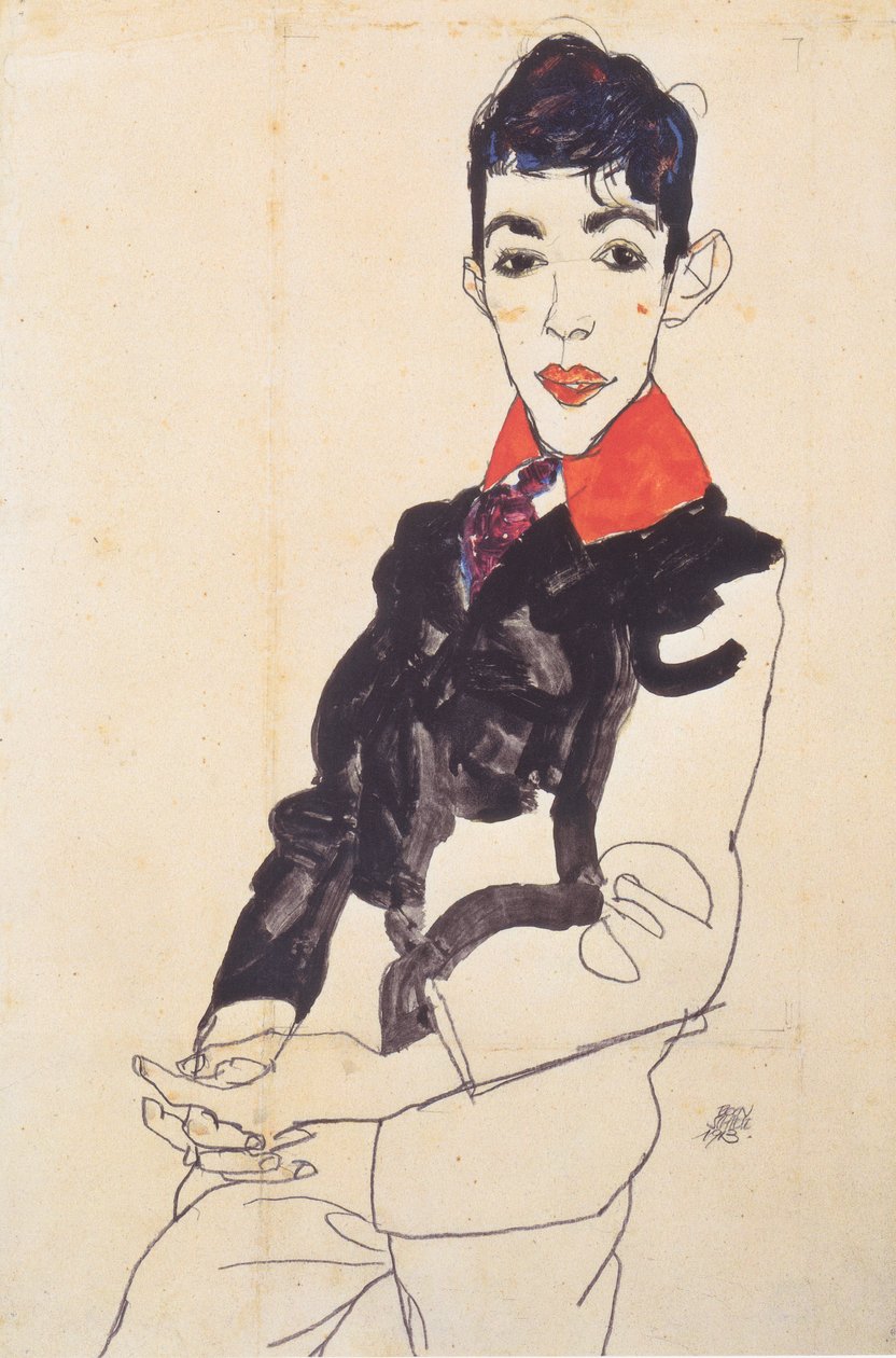 男孩肖像埃里希莱德勒 作者 埃贡·席勒（Egon Schiele）