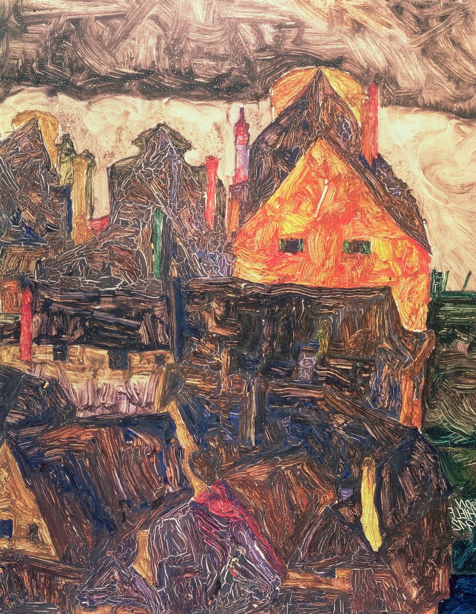 莫尔德的克鲁茂，1912年 作者 埃贡·席勒（Egon Schiele）