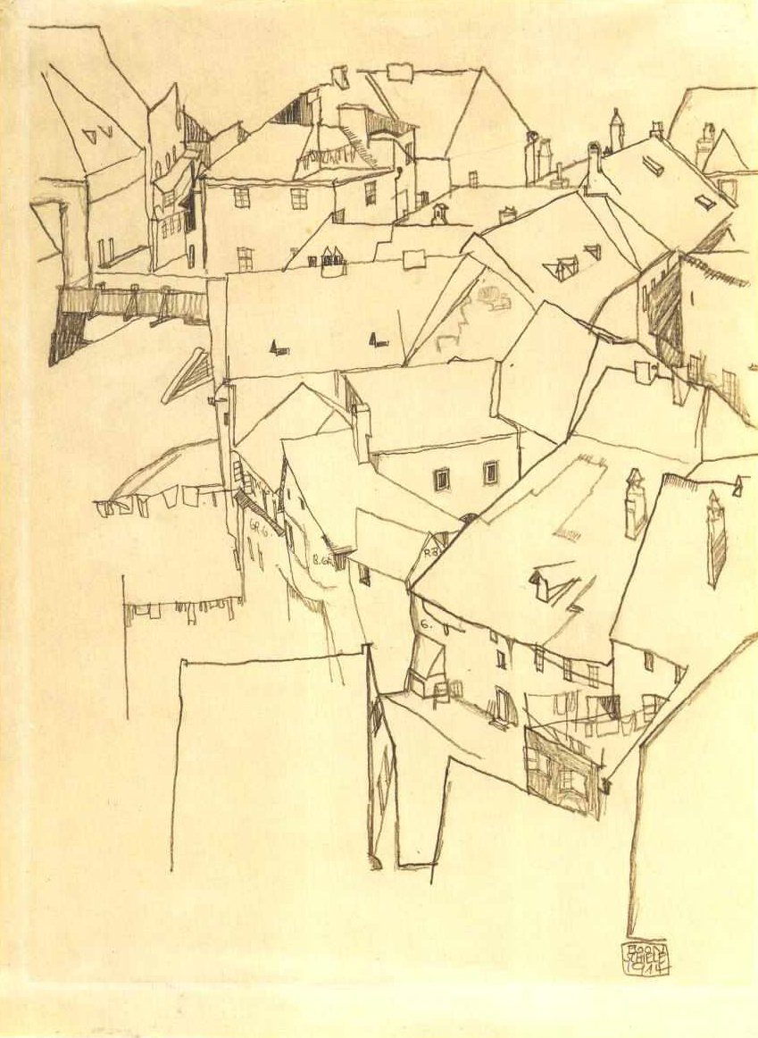 克鲁姆洛夫区 作者 埃贡·席勒（Egon Schiele）