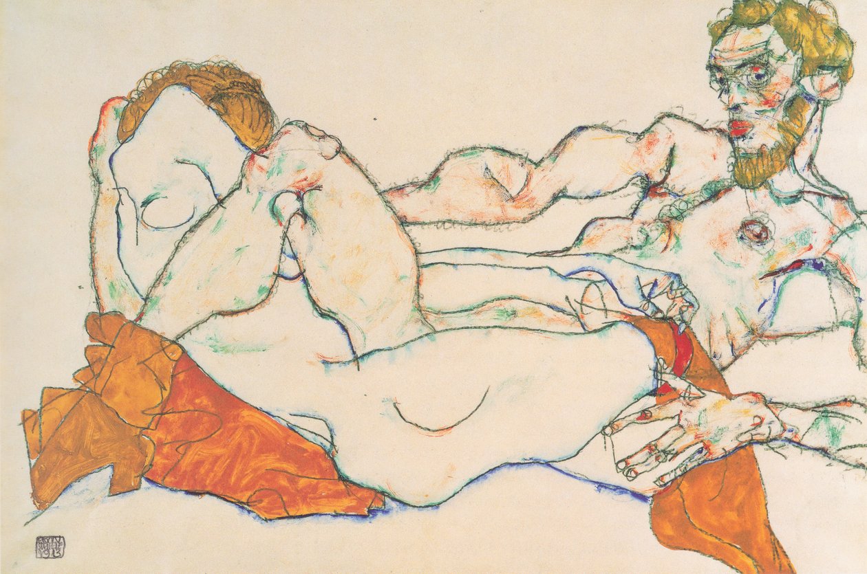 情侣 作者 埃贡·席勒（Egon Schiele）
