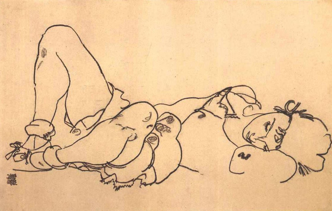 说谎 作者 埃贡·席勒（Egon Schiele）