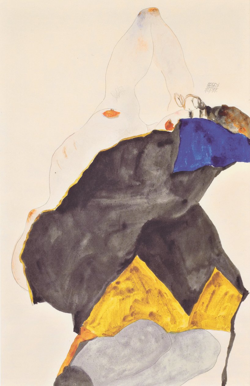 举起手肘的女孩 作者 埃贡·席勒（Egon Schiele）