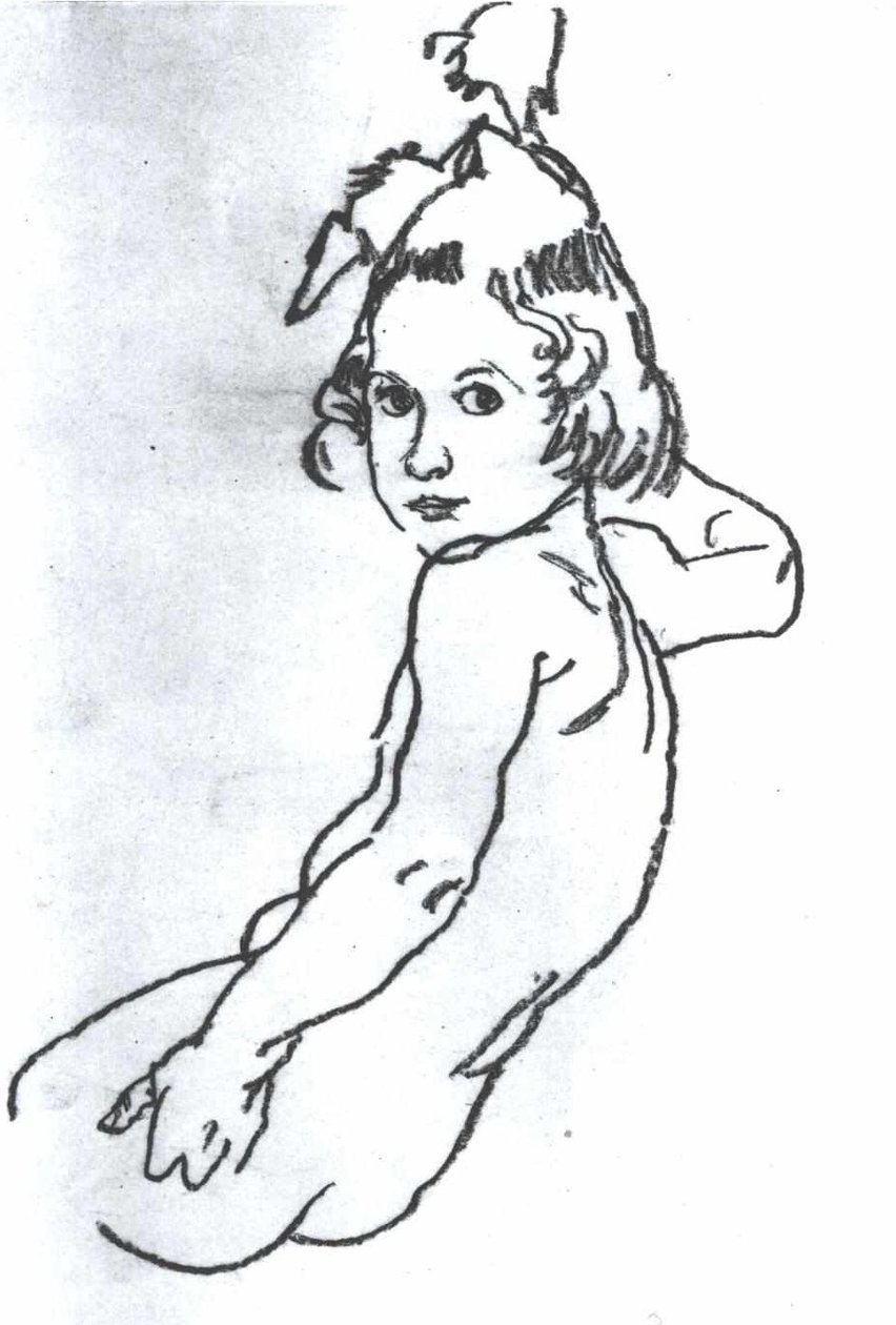 Mädchenakt 作者 埃贡·席勒（Egon Schiele）
