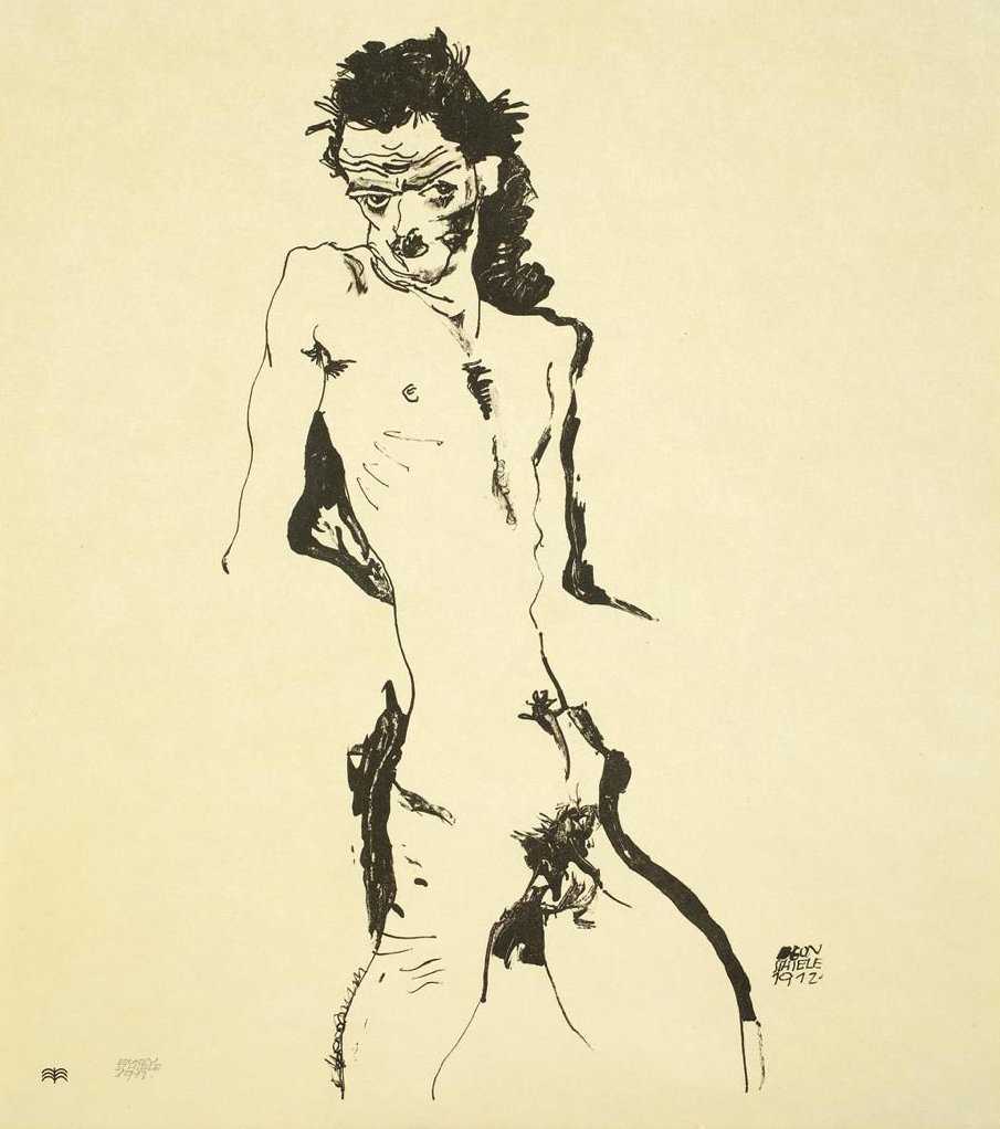 男性行为（自画像） 作者 埃贡·席勒（Egon Schiele）