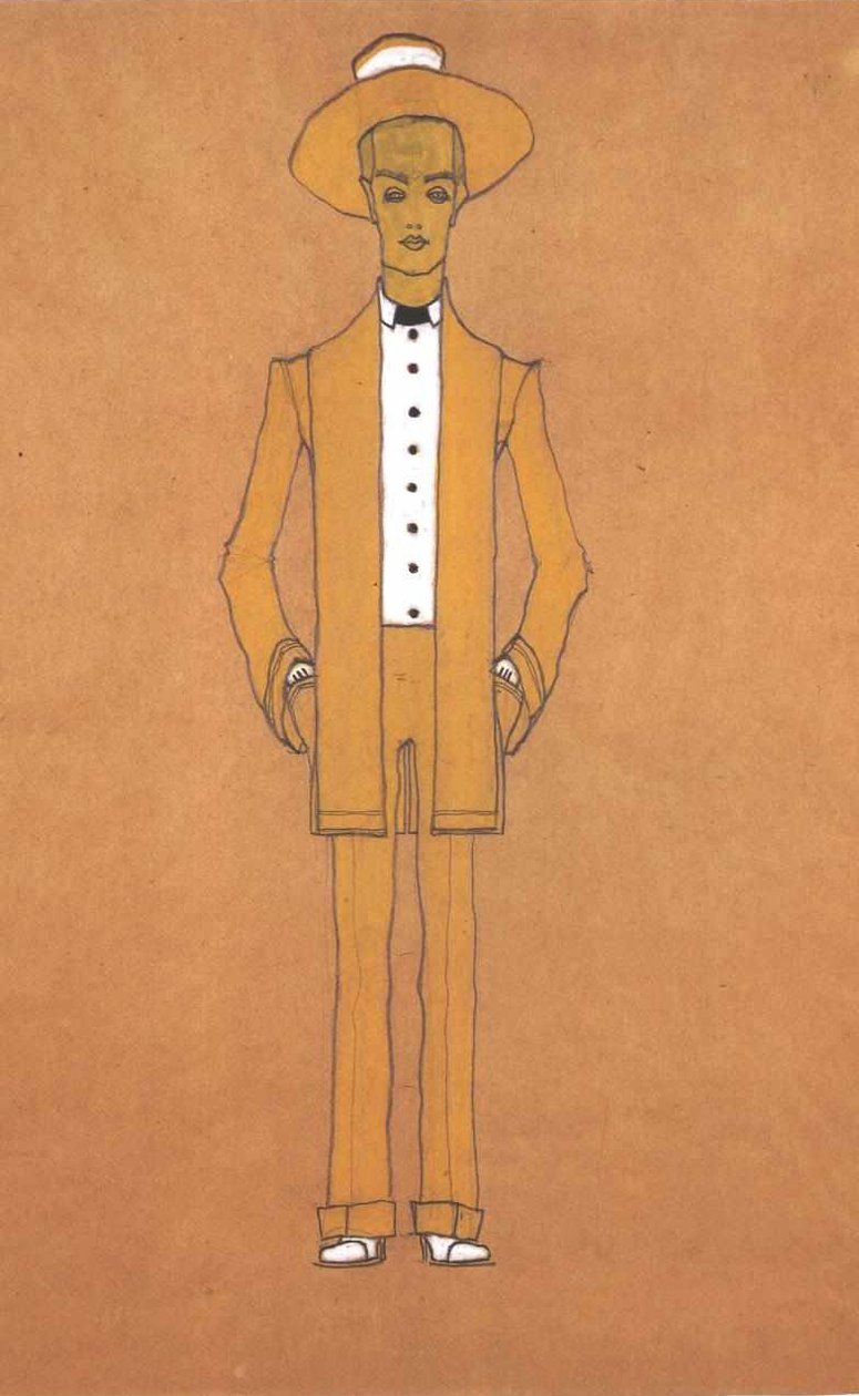 时尚设计黄色街头套装 作者 埃贡·席勒（Egon Schiele）