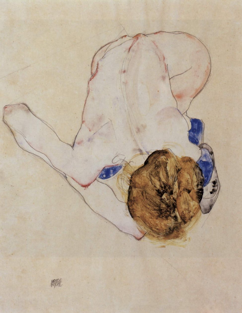 弯曲前进的女性行为 作者 埃贡·席勒（Egon Schiele）