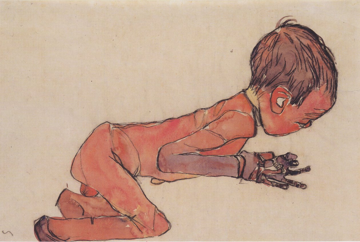 新生儿双腿拉起来 作者 埃贡·席勒（Egon Schiele）