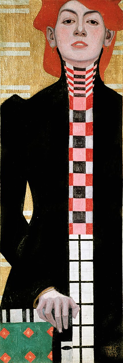 一个女人的肖像，1909年（油） 作者 埃贡·席勒（Egon Schiele）