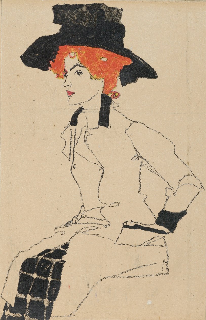 一个女人的肖像，1910年 作者 埃贡·席勒（Egon Schiele）