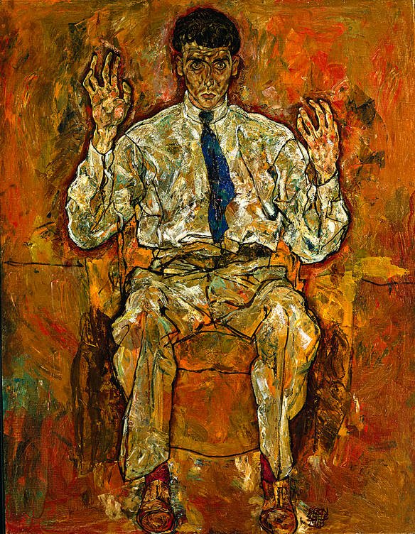 阿尔伯特巴黎冯居特斯洛画像 作者 埃贡·席勒（Egon Schiele）