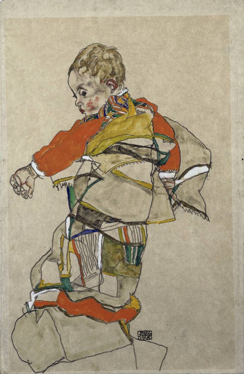 一个孩子的肖像 作者 埃贡·席勒（Egon Schiele）