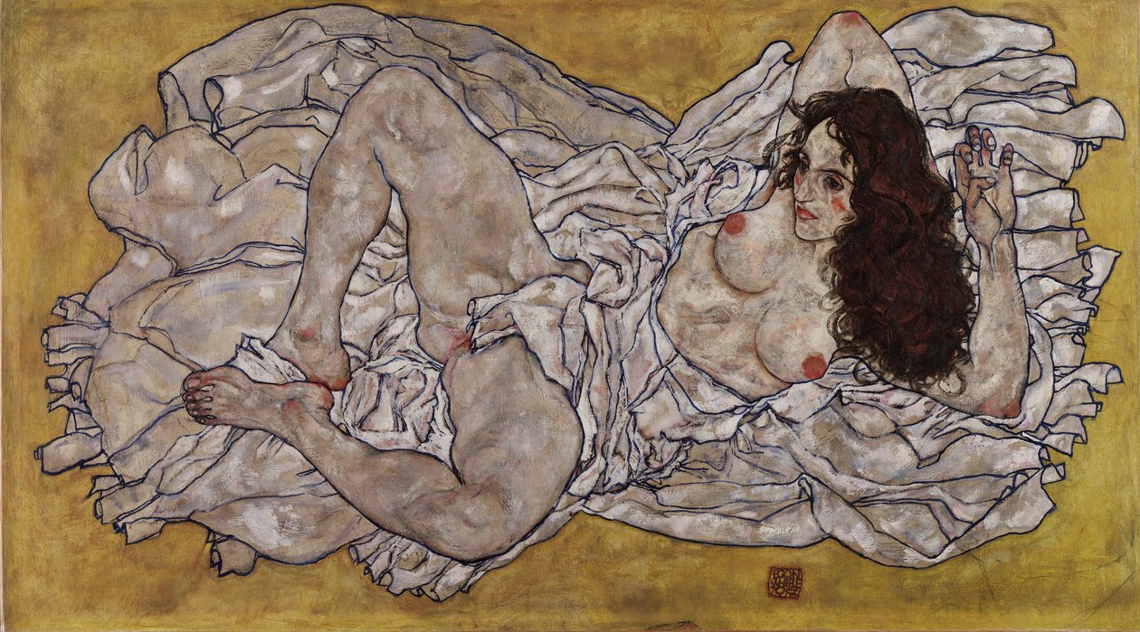 斜倚的女人 作者 埃贡·席勒（Egon Schiele）
