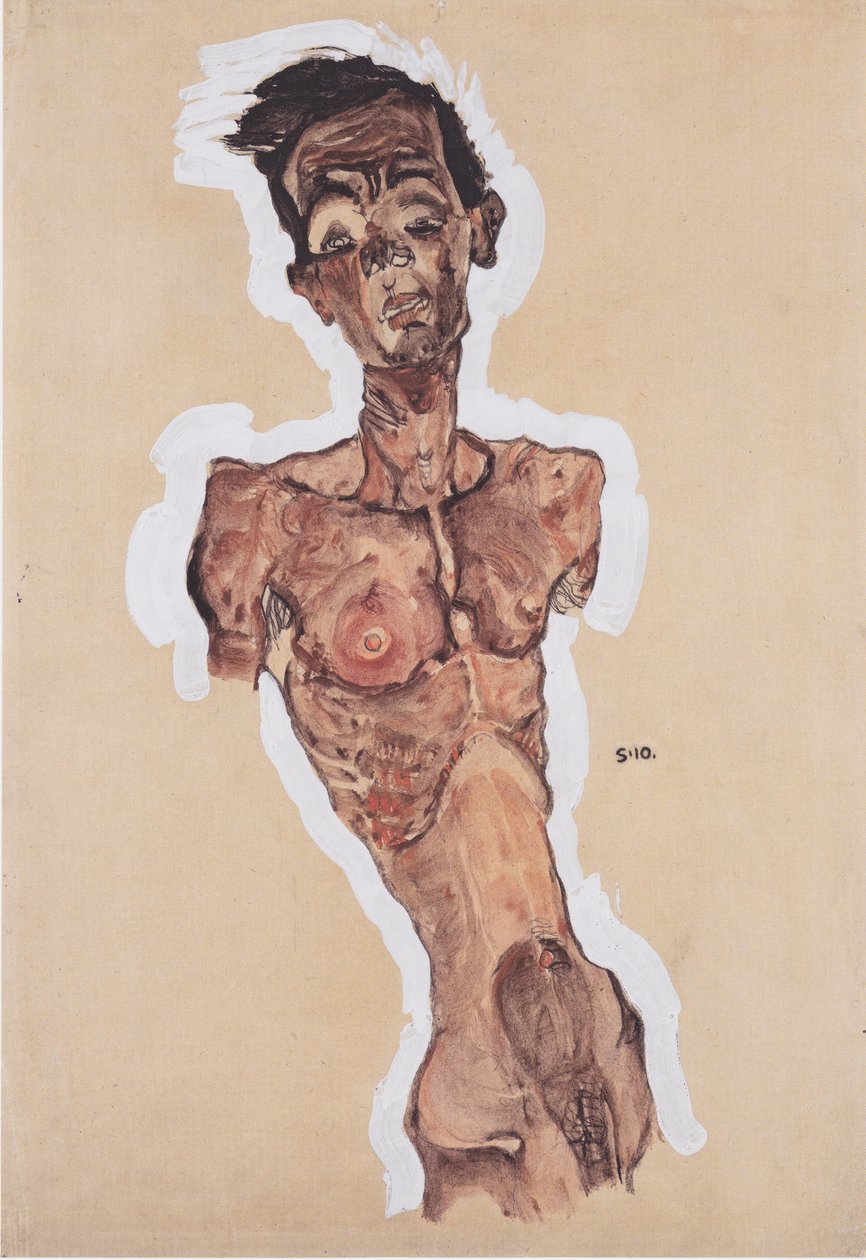 Selfportrait 作者 埃贡·席勒（Egon Schiele）
