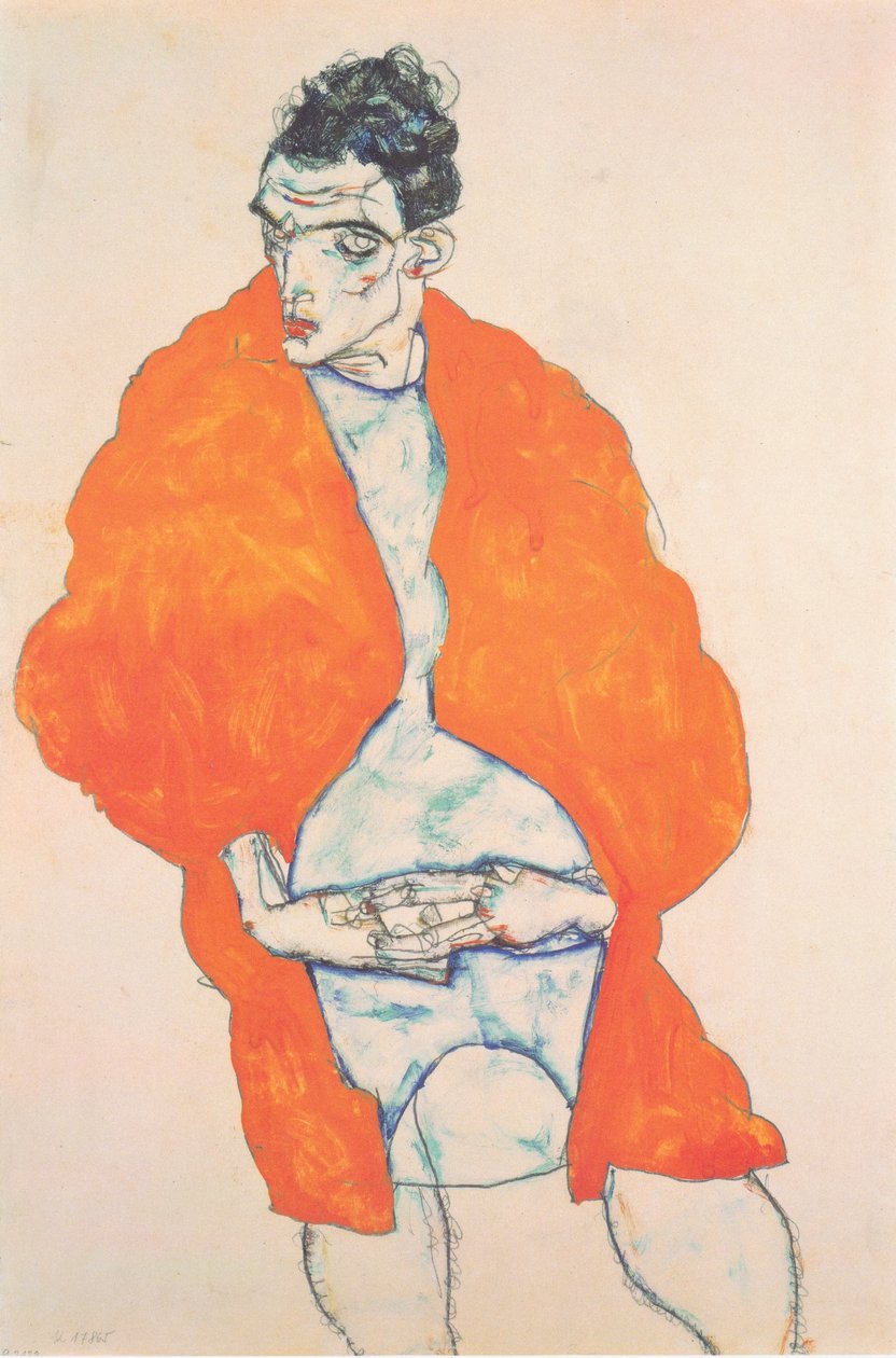 自画像 作者 埃贡·席勒（Egon Schiele）
