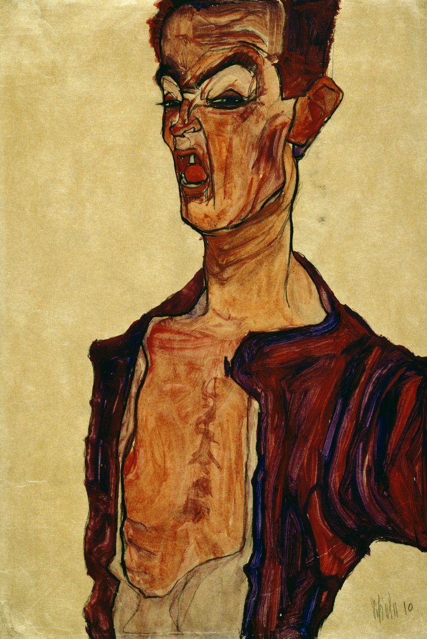 自画像尖叫 作者 埃贡·席勒（Egon Schiele）