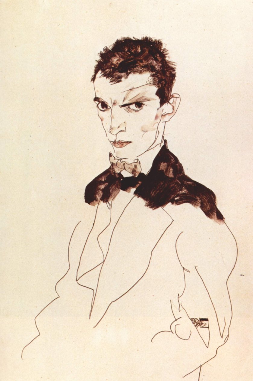 自画像 作者 埃贡·席勒（Egon Schiele）