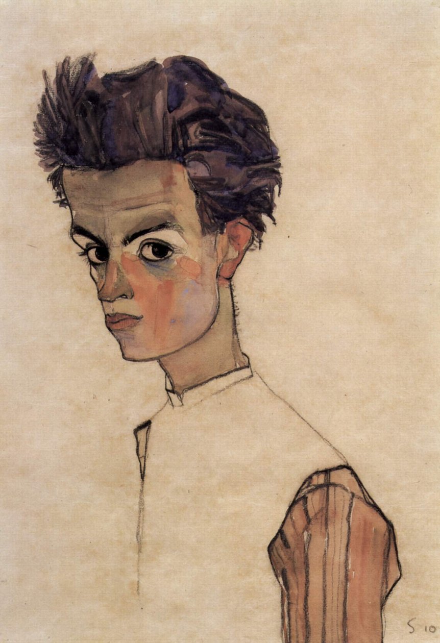 自画像 作者 埃贡·席勒（Egon Schiele）
