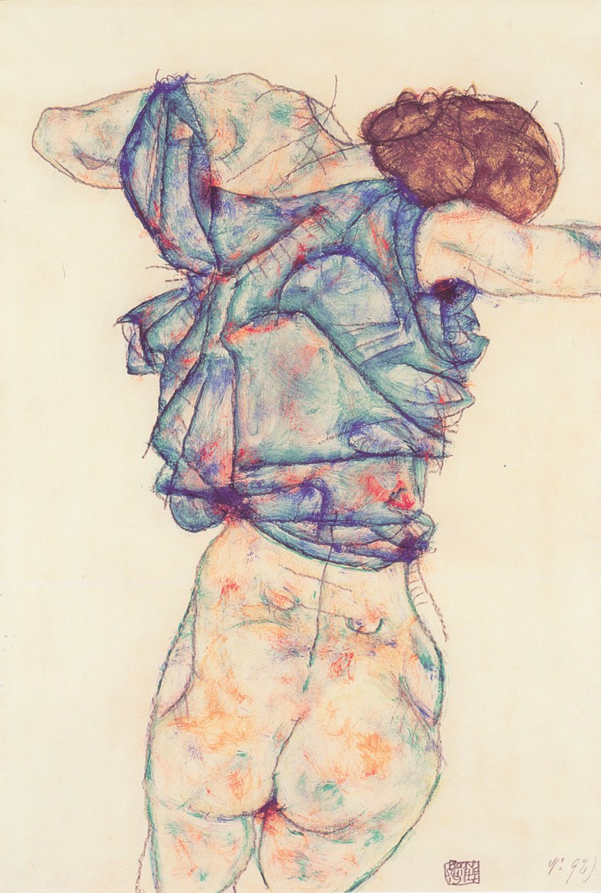 脱衣服的女人 作者 埃贡·席勒（Egon Schiele）