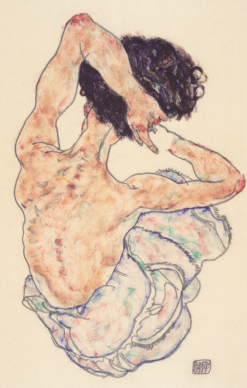 坐下来行动 作者 埃贡·席勒（Egon Schiele）