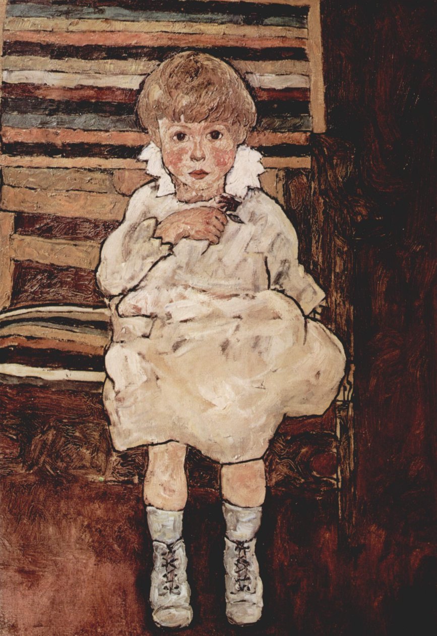 坐着的孩子 作者 埃贡·席勒（Egon Schiele）