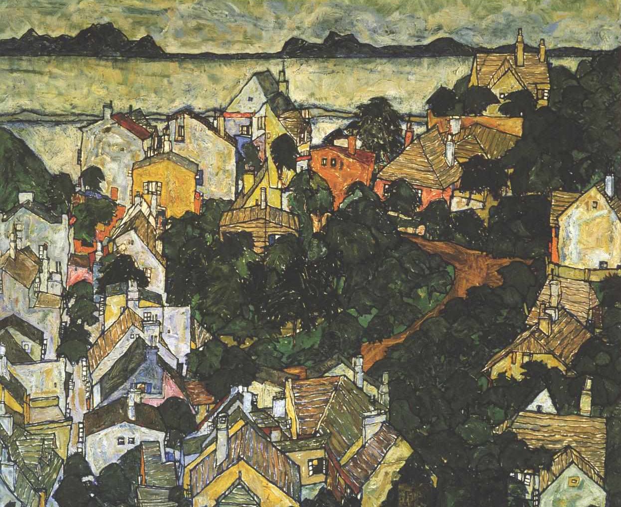 夏天的风景 作者 埃贡·席勒（Egon Schiele）