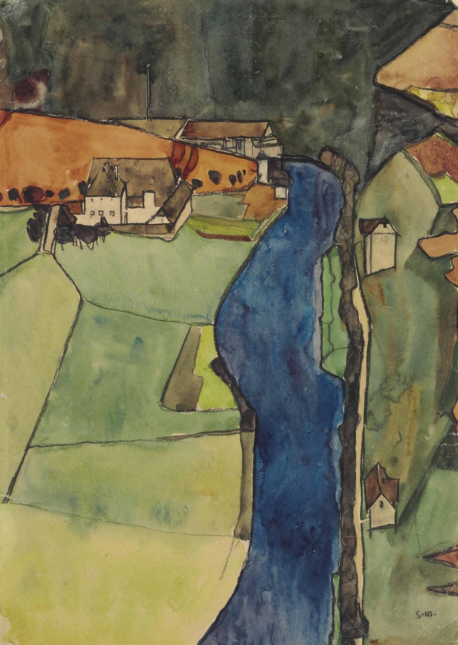 蓝河的城市 作者 埃贡·席勒（Egon Schiele）