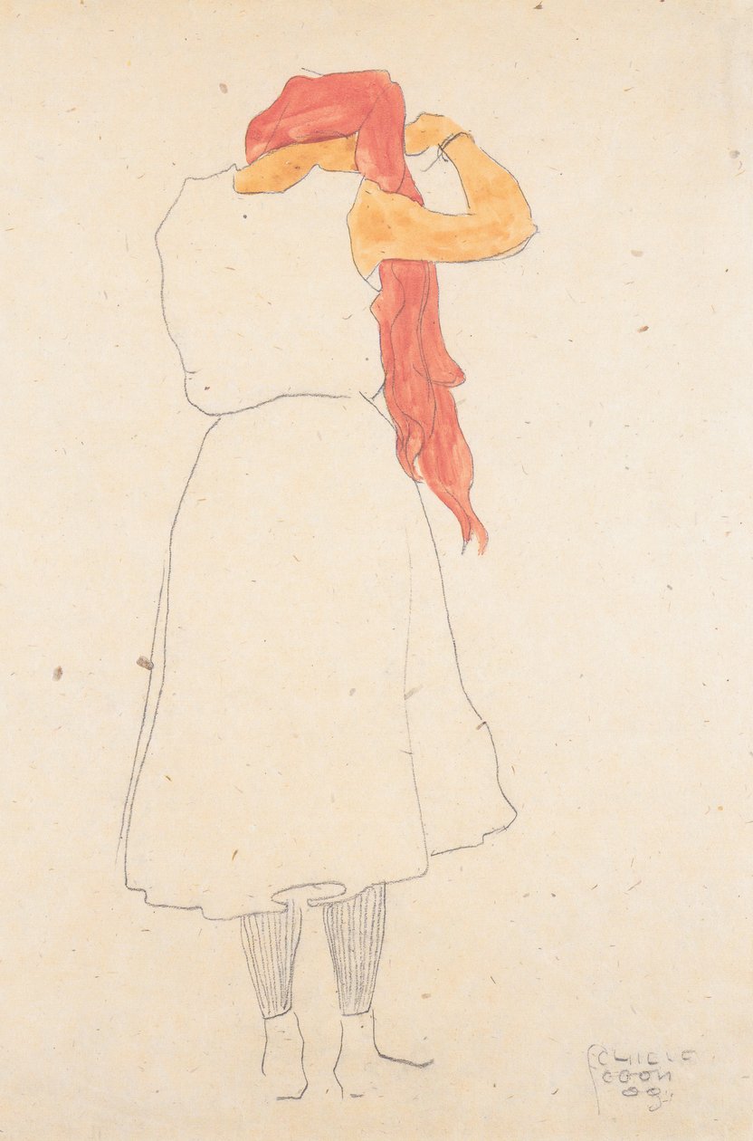 梳理时站立 作者 埃贡·席勒（Egon Schiele）