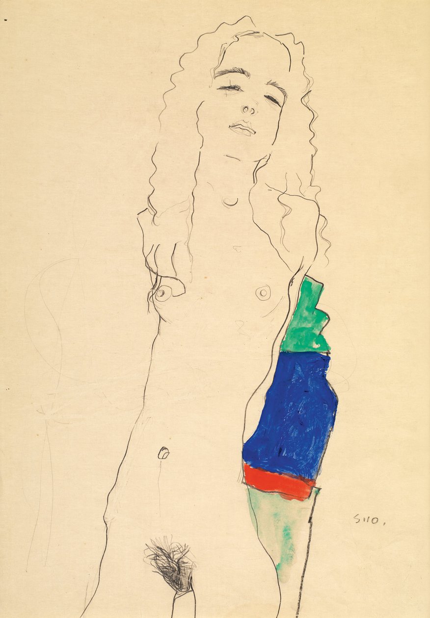 站在女性裸体 作者 埃贡·席勒（Egon Schiele）