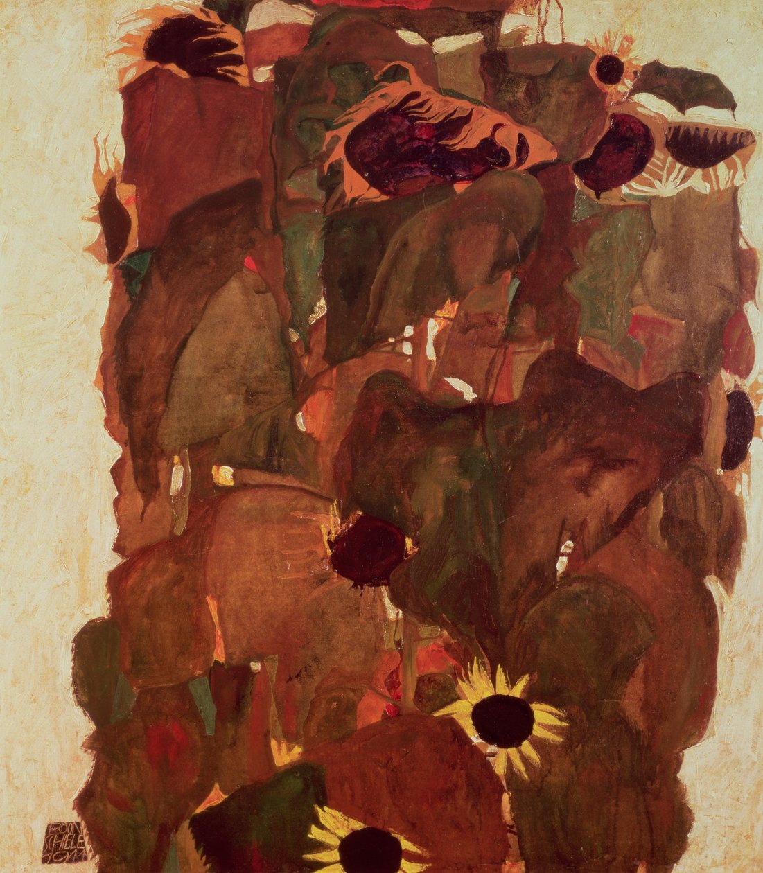 向日葵II，1911年 作者 埃贡·席勒（Egon Schiele）