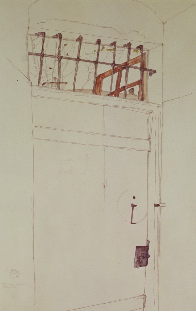 进入公开赛的大门，1912年 作者 埃贡·席勒（Egon Schiele）