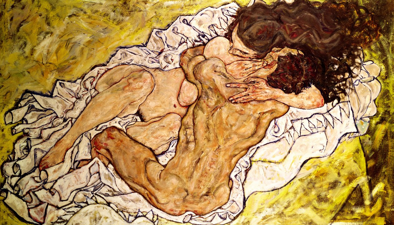 拥抱，1917年 作者 埃贡·席勒（Egon Schiele）