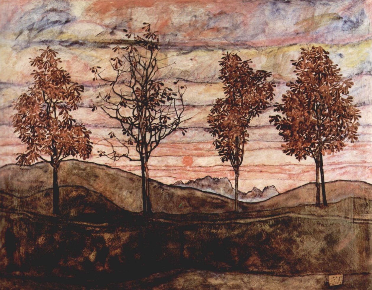 四棵树 作者 埃贡·席勒（Egon Schiele）