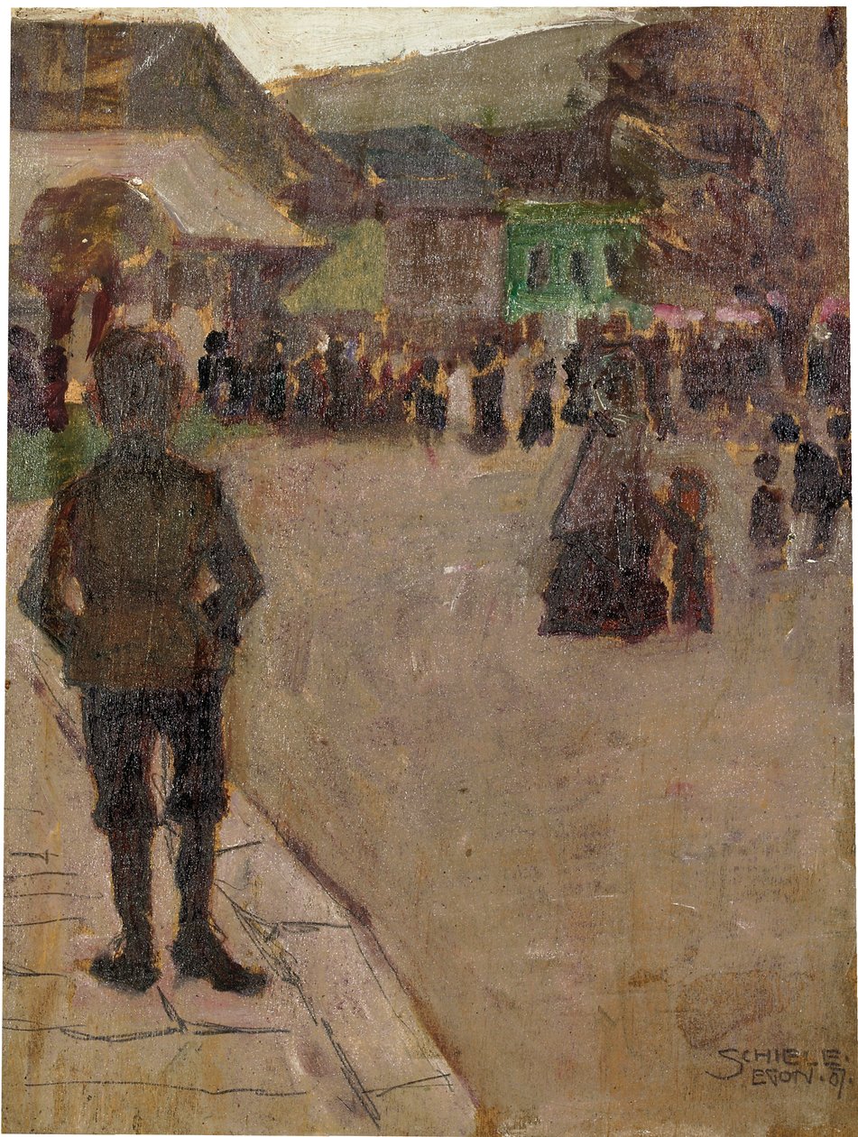 1907年在克洛斯特新堡的Leopolditag之前 作者 埃贡·席勒（Egon Schiele）