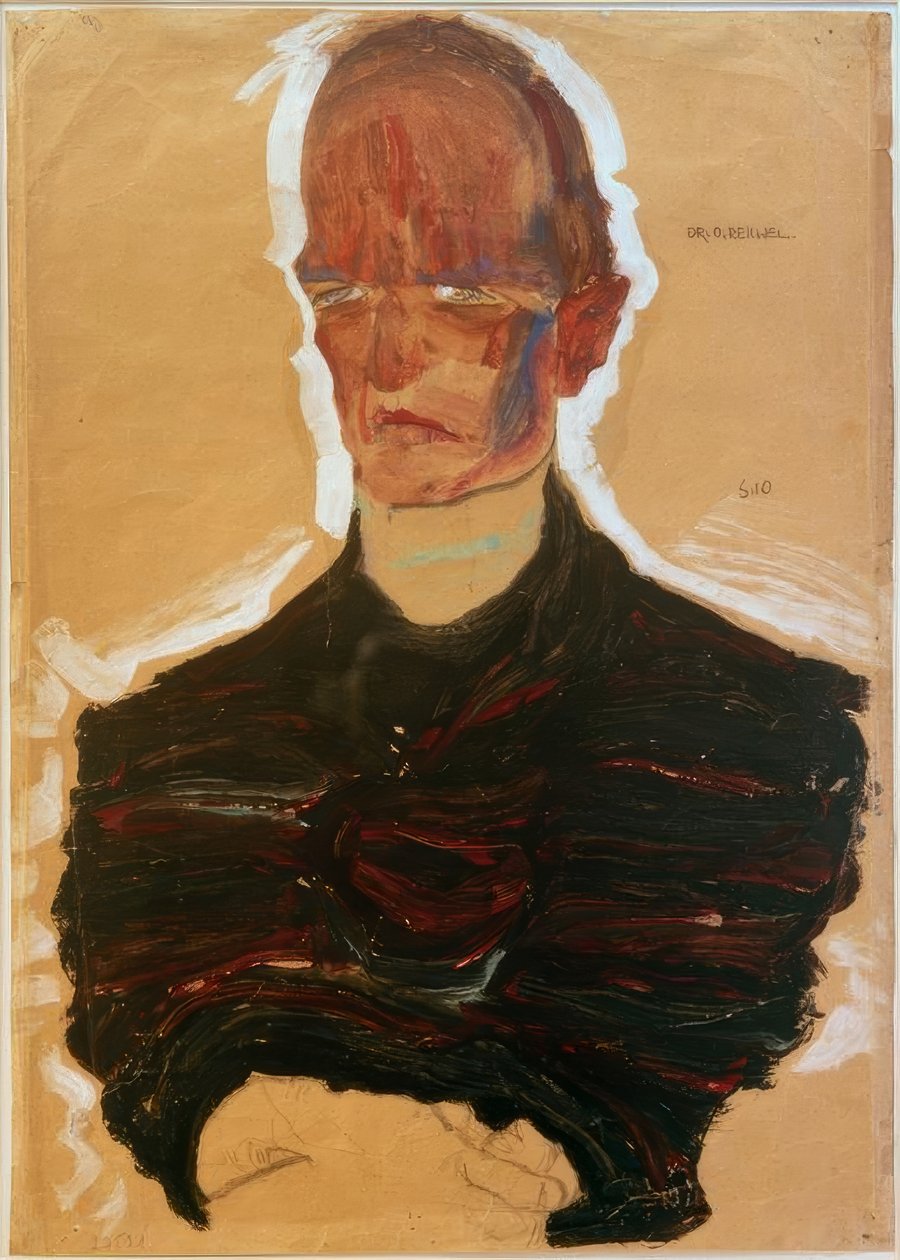 博士肖像奥斯卡·雷切尔（Oskar Reichel） 作者 埃贡·席勒（Egon Schiele）