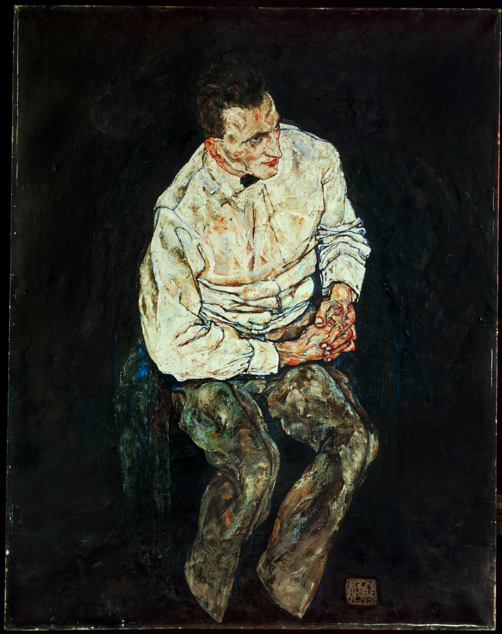 卡尔-格鲁瓦尔德肖像 [Portrait Karl Gruenwald] ... 作者 埃贡·席勒（Egon Schiele）
