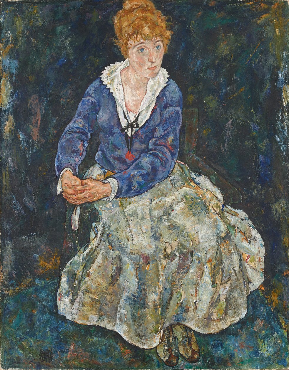 艺术家的妻子伊迪丝-席勒肖像 作者 埃贡·席勒（Egon Schiele）