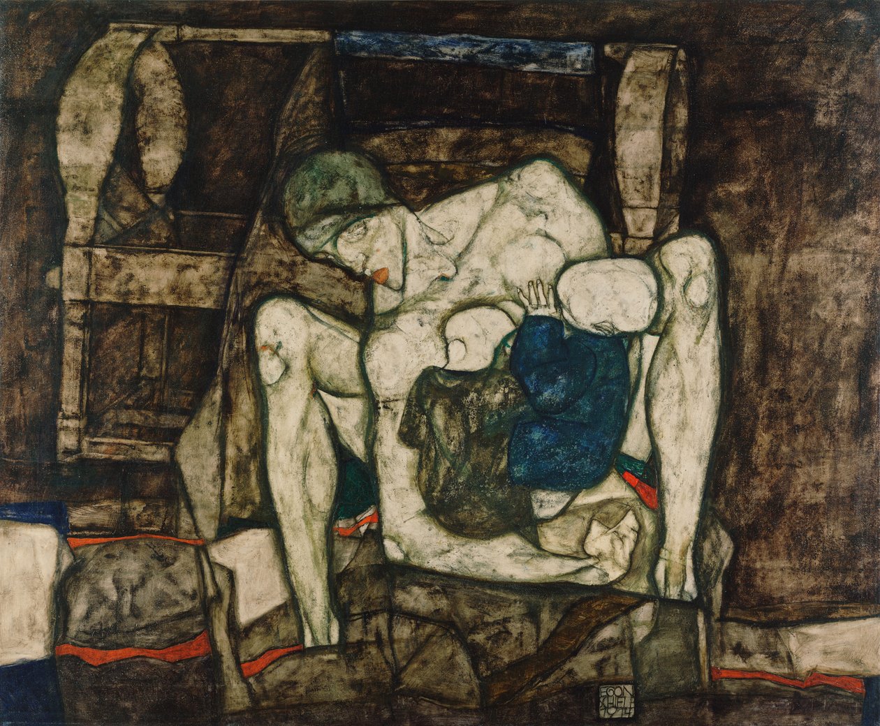盲人母亲，1914年。 作者 埃贡·席勒（Egon Schiele）