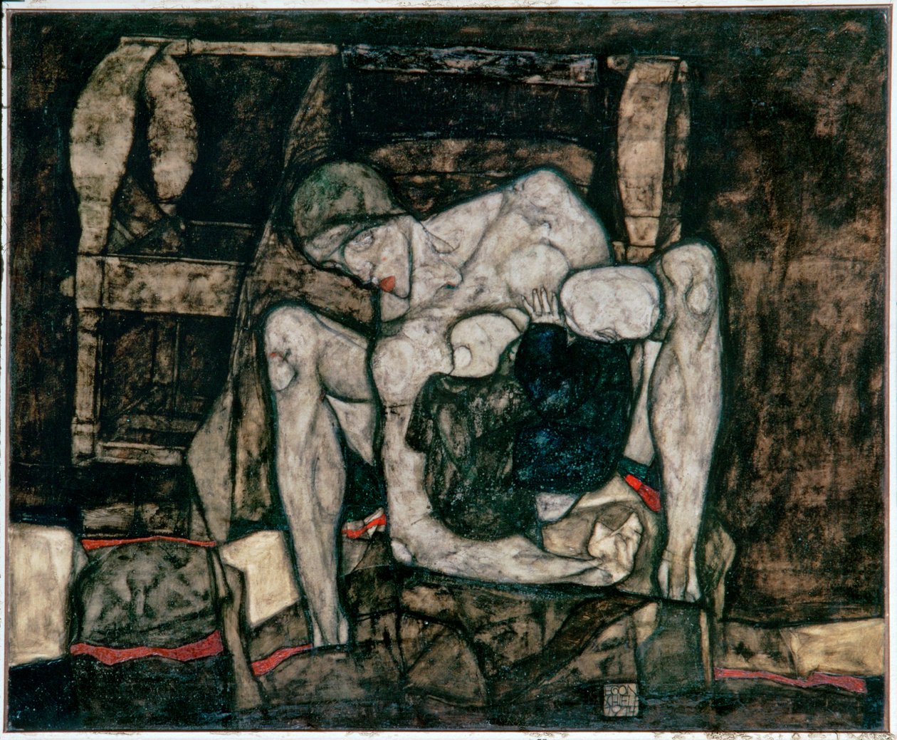 Blinde Mutter [盲人母亲]（布面油画） 作者 埃贡·席勒（Egon Schiele）