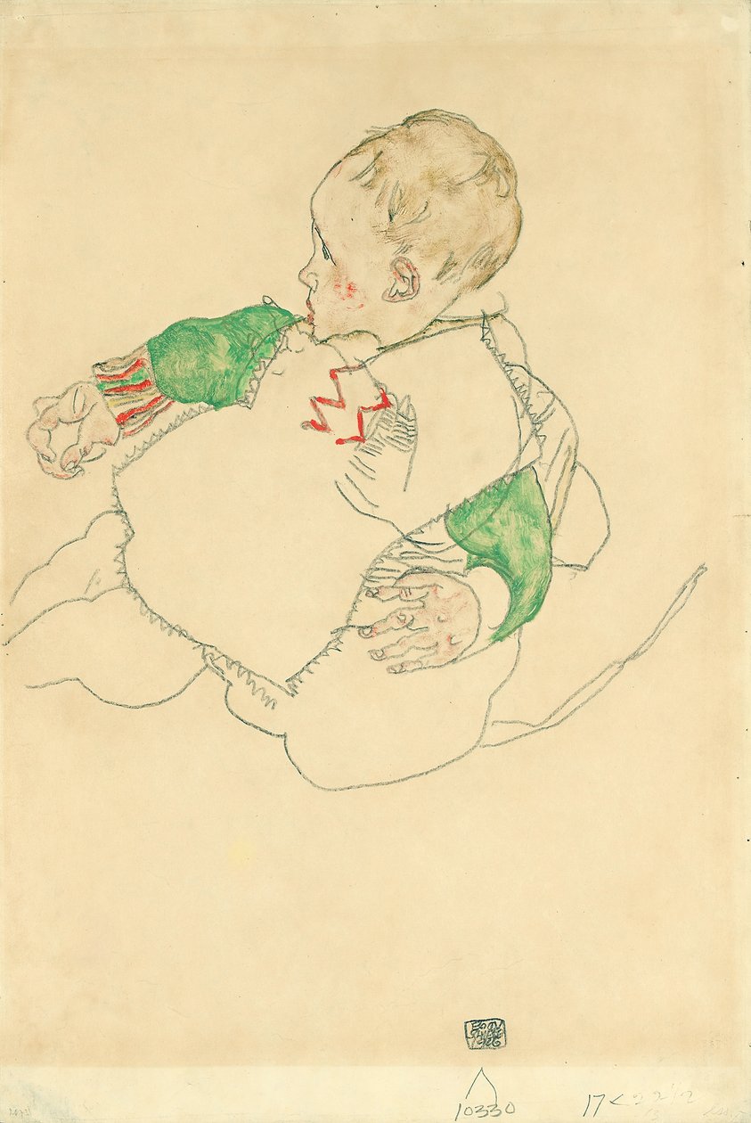 绿色袖子的孩子 作者 埃贡·席勒（Egon Schiele）