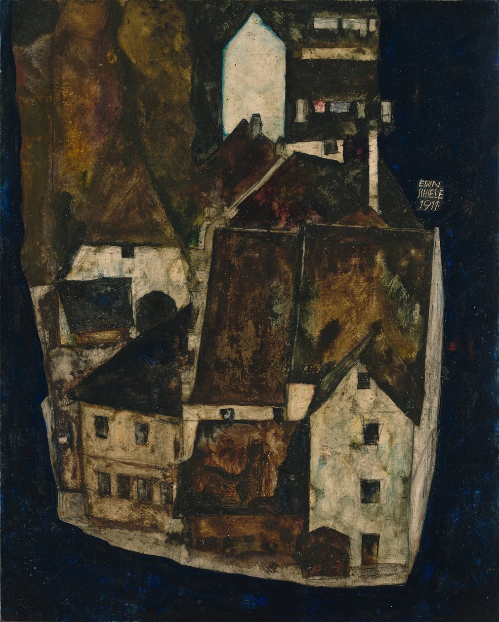 蓝河三世的死城III，1911年 作者 埃贡·席勒（Egon Schiele）
