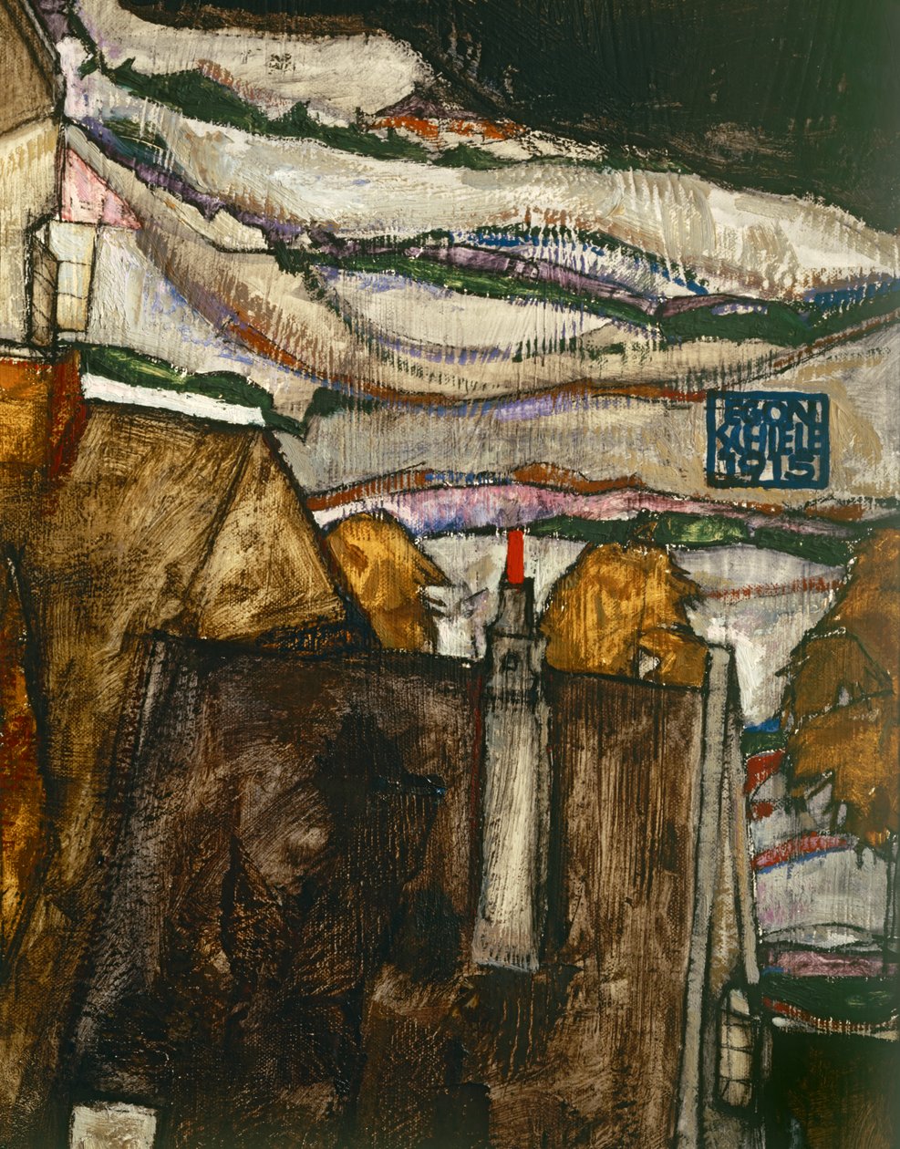 房屋拱门二......（布面油画） 作者 埃贡·席勒（Egon Schiele）