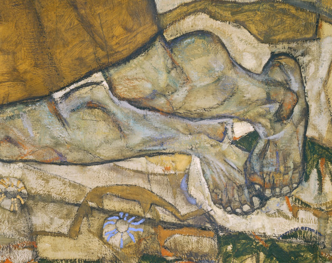 Entschwebung (Die Blinden III)，盲人......（布面油画和水彩画） 作者 埃贡·席勒（Egon Schiele）