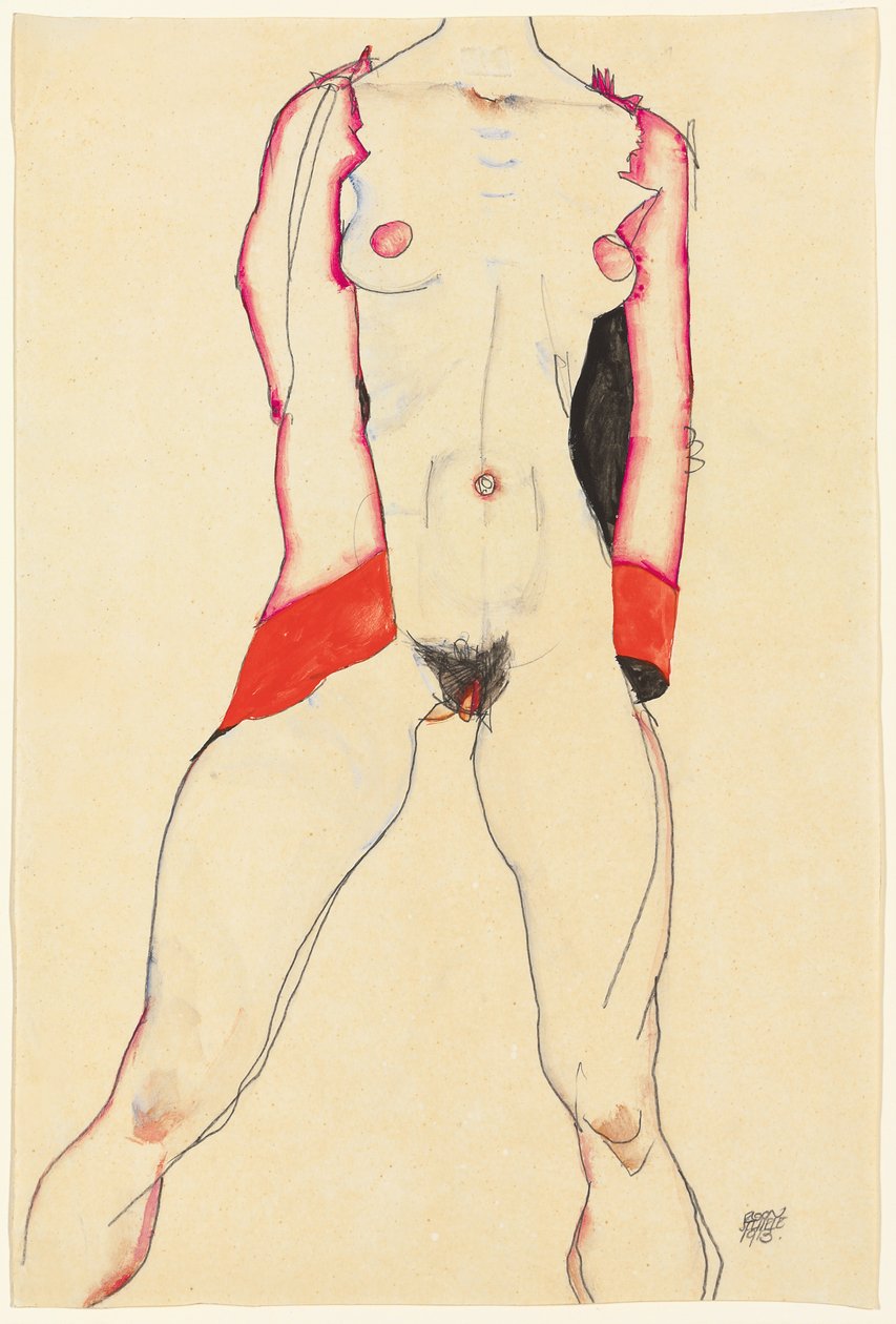 女躯干；女躯干，1913年 作者 埃贡·席勒（Egon Schiele）