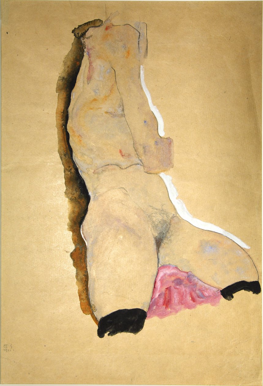 女躯干，1911年。 作者 埃贡·席勒（Egon Schiele）