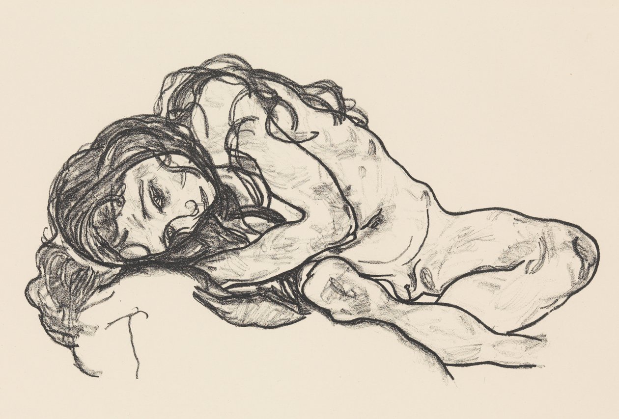 女孩，1918年。 作者 埃贡·席勒（Egon Schiele）