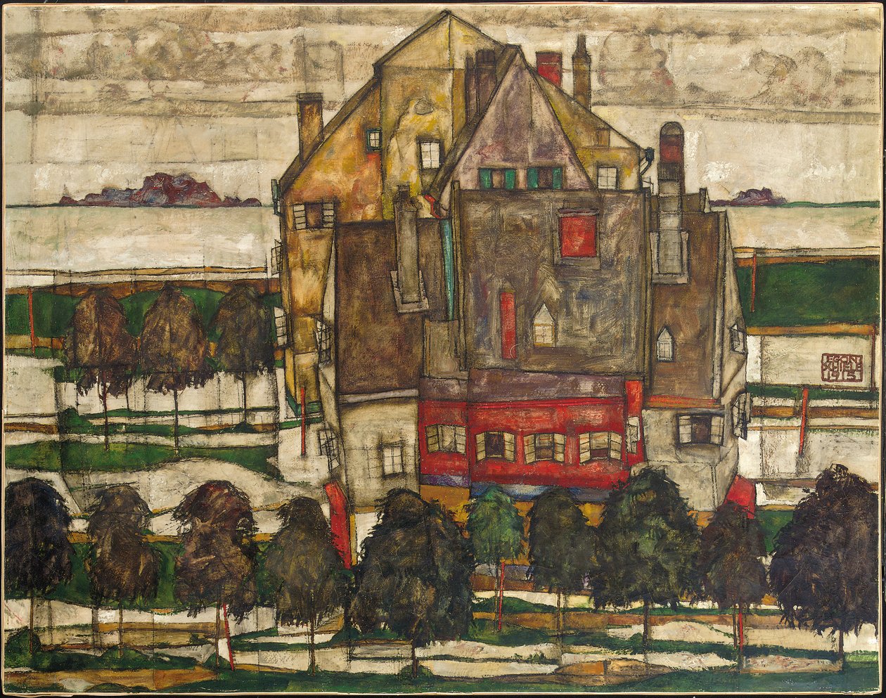独立房屋（带山的房屋） 作者 埃贡·席勒（Egon Schiele）